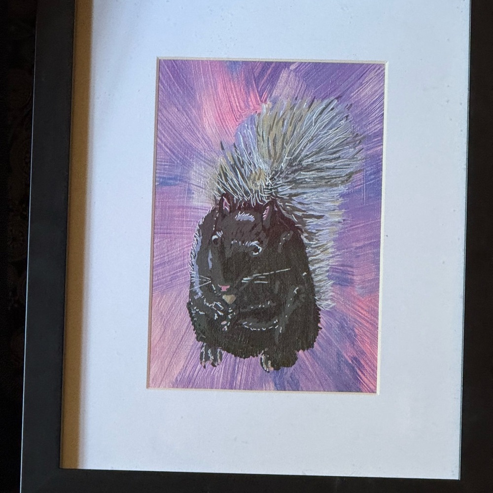 Framed Secret Squirrel Art with Purple Background